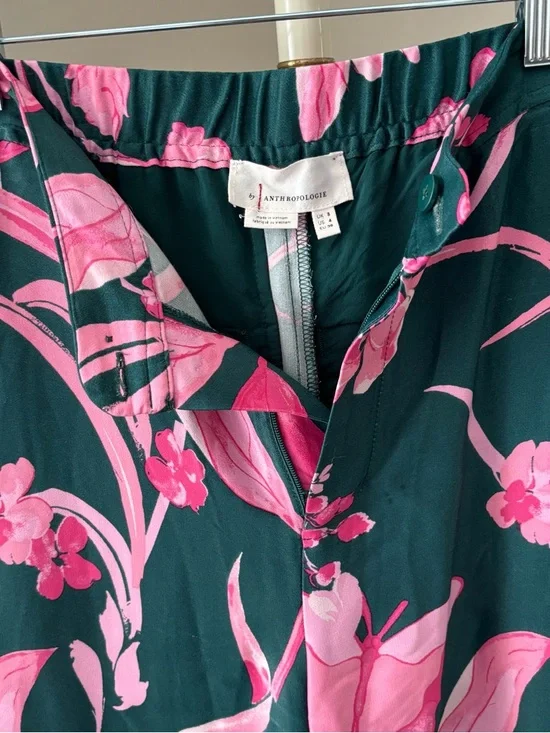 Anthropologie Breezy Floral Tropical Printed Wide Leg Trousers Size 4 - Picture 8 of 10